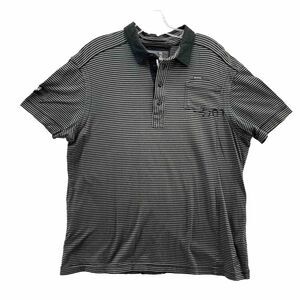 G-Star Raw Polo Shirt Youth 2XL Black Stripped Golf Travel Outdoors Stretch Boys